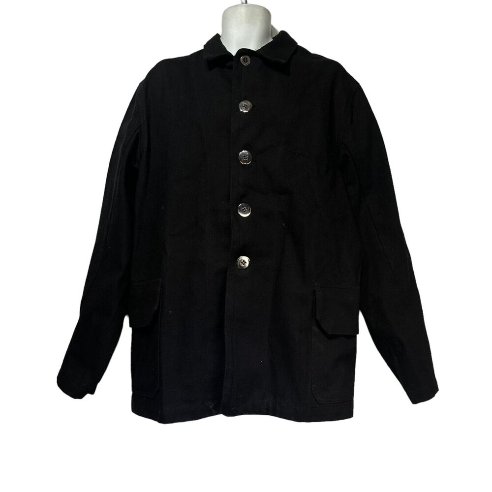 Nasty Nick Vintage Workwear Black Denim Button Up Jacket Walker 47 USA Made XL